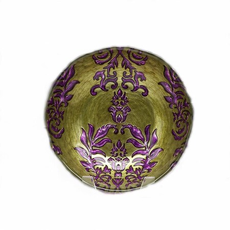 American Granby Damask 7.5 in. Green Purple Bowl, 4PK 5943-8